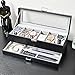 ProCase Watch Box for Men, 6 Slot Watch Display Case with Drawer, Mens Watch Case With Glass Lid, 2-Layer Jewelry and Watch Storage Watch Holder Organizer for Men Women -6 Slot, Black