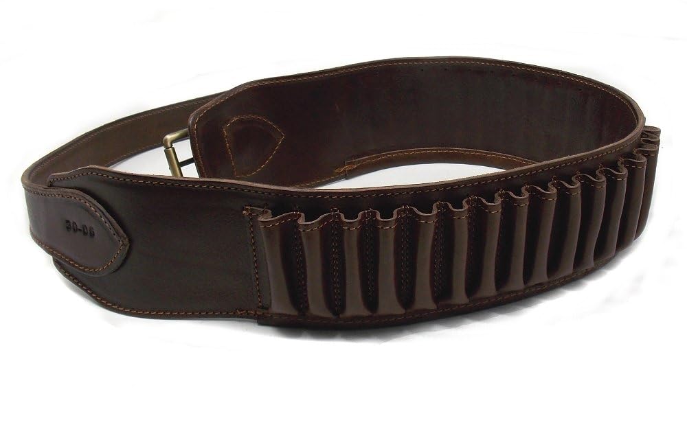 Cartuccera Delfiero Cuoio Marrone per Carabina Calibro 30 06 e Similari