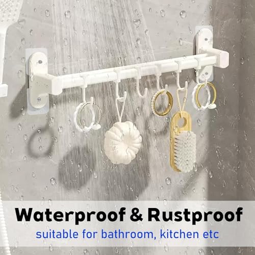 Image of Adhesive Wall Hooks Heavy Duty No Drill Screw Hooks Transparent Self Adhesive Hooks for Kitchen Bathroom Home Storage Waterproof Strong Wall Hanging Hooks