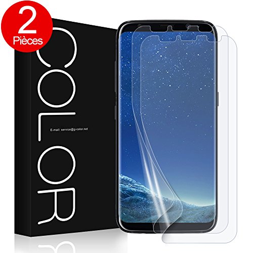 G-Color Galaxy S8 Plus Protection écran [2 Pièces], [Sans Bulle][Coque compatible][Couverture Parfaite][Liquide Installation], Souple TPU film Protection écran pour Samsung Galaxy S8+/S8 Plus