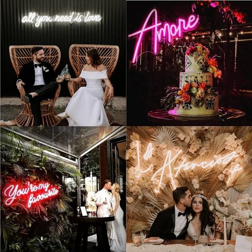 Image of Custom Neon Signs, Customizable Dimmable LED for Wall Decor, Personalized Neon Sign for Wedding Birthday Party Gift Party Bar Game Room Home Business Shop Name Logo LED Neon Lights