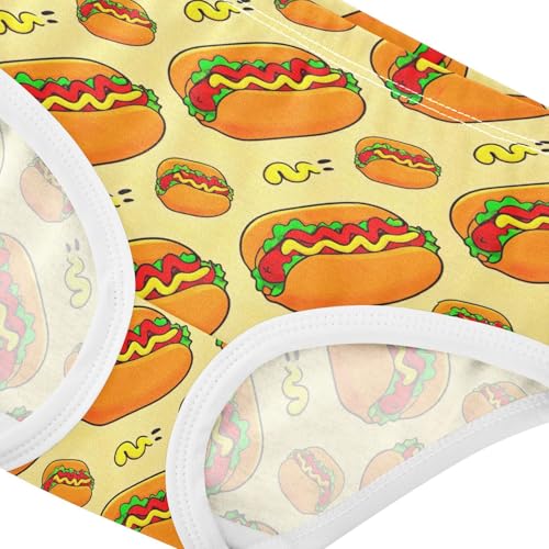 Joisal Girls Underwear Toddler 2t Cotton Girl Panties Cute Print Undies Kids Briefs Cartoon Hot Dogs4