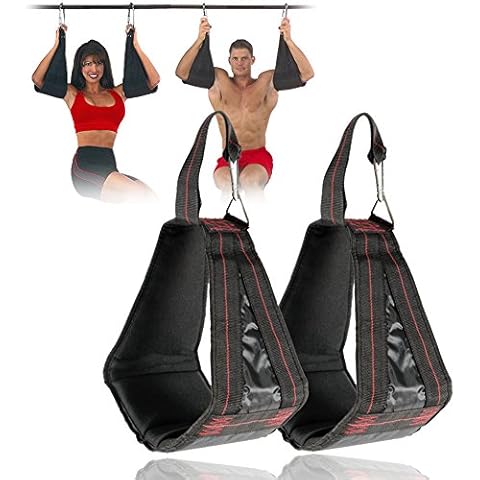 wonderfulwu Padded Hanging AB Straps, 1 Pair AB Sling Suspension Hanging Straps Belts Abdominal Muscles Training Pull Sit Ups Chin-up Bar Mounted Muscles Carver Cover