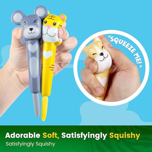 Image of BUNMO Squishy Pens for Kids, Slow Rising Squishy Top Gel Pens, Kawaii School Supplies for Girls, Cute Fun Pens for Back to School, Trendy Squishy Stationery for School, 12 Pk Zodiac Set