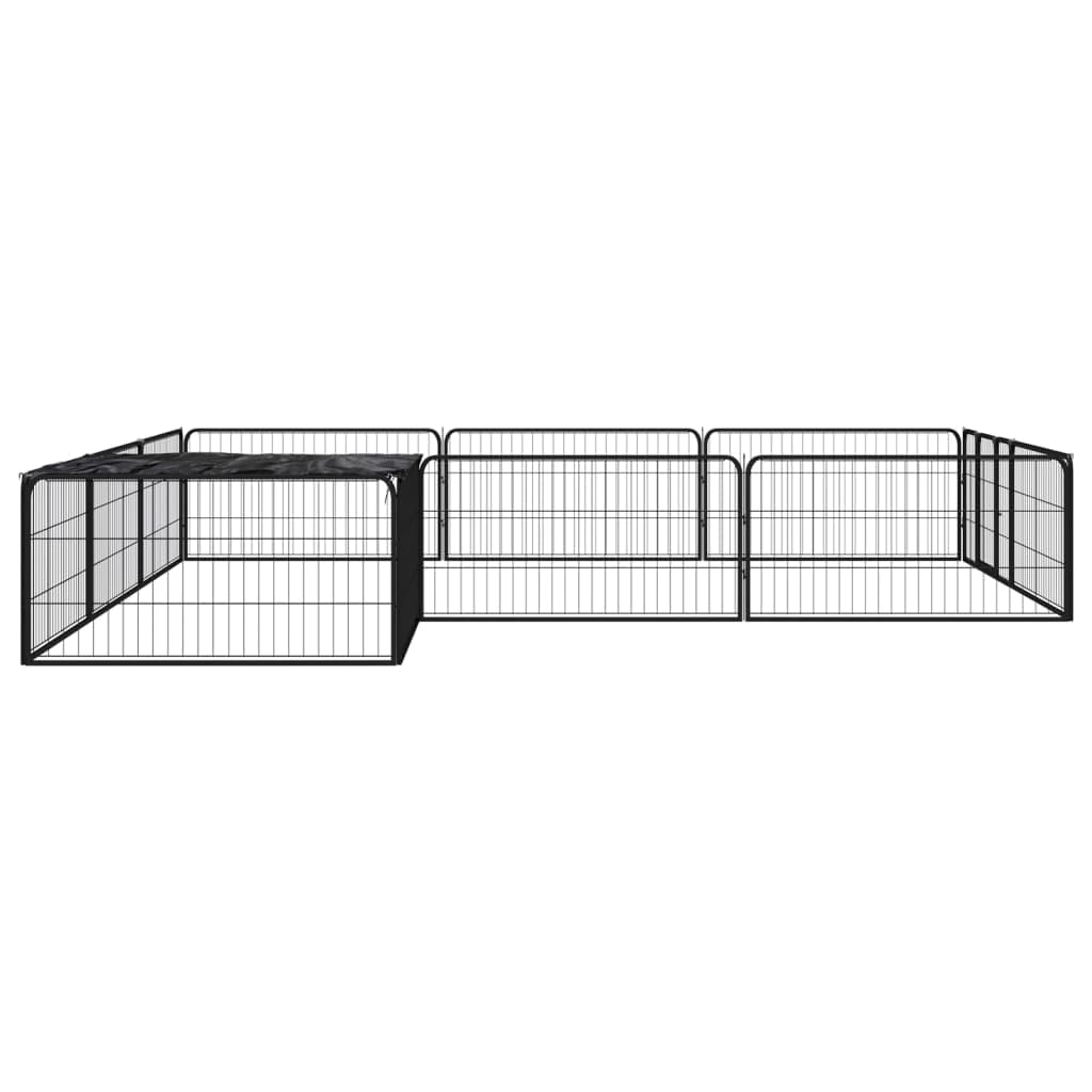 Parco per cani, 12 pannelli, 100 x 50 cm, in acciaio verniciato a polvere | Recinzioni per animali domestici Cane Cuccioli Conigli