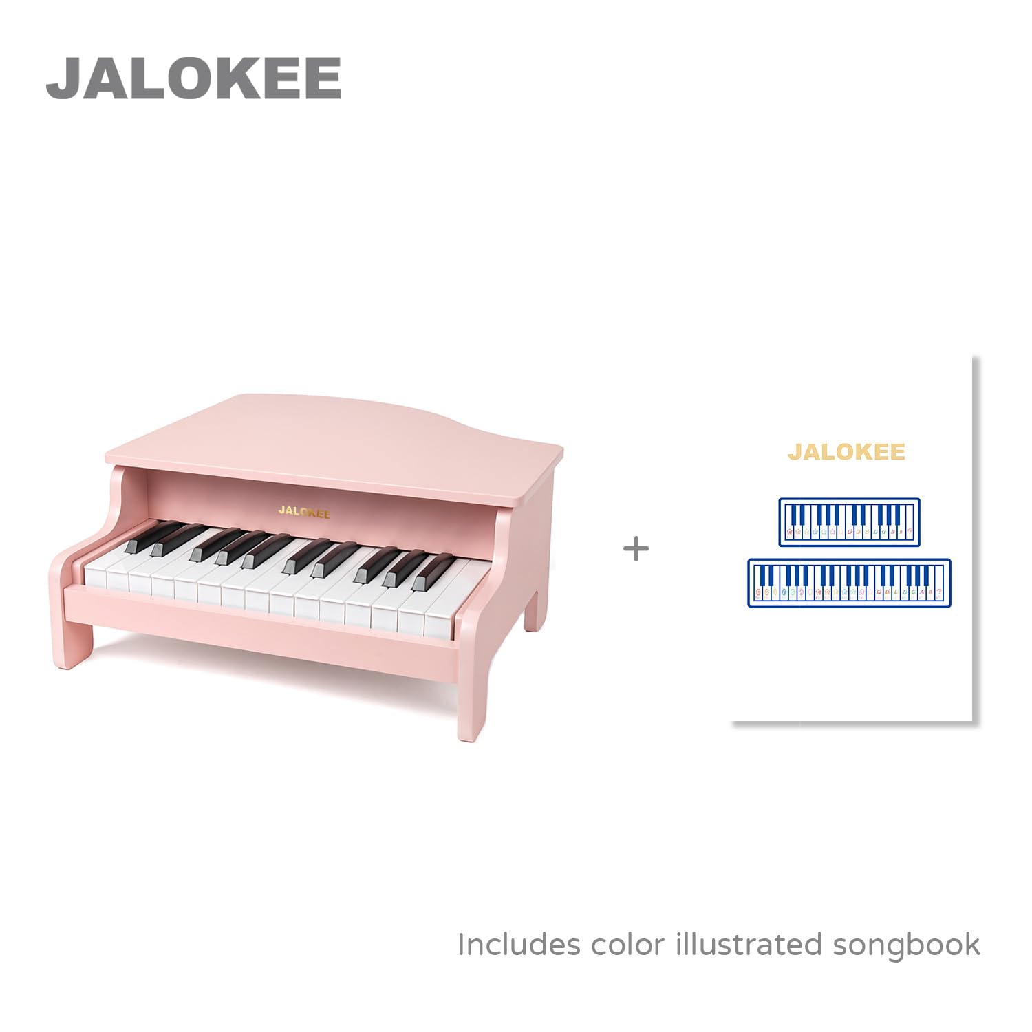 Kinder-Klavier-Keyboard, 25 Tasten, Flügel für Kinder, Mini-Musik-Lernspielzeug, Lautstärke einstellbar (Rosa)