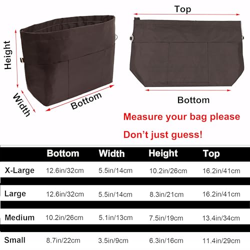 Image of Handbag Tote Purse Organizer Insert, Large, Coffee
