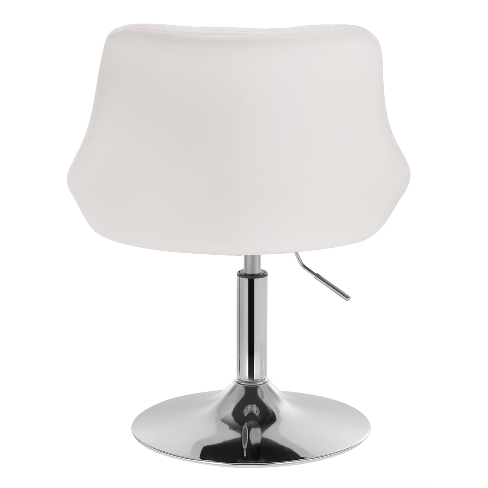 WOLTU Schminktisch Stuhl Hocker, Bequemer Schminkstuhl aus Kunstleder mit Lehne, Höhenverstellbar, 360° Drehbar, für Schlafzimmer, Esszimmer, Küche, Weiß, BH241ws-1