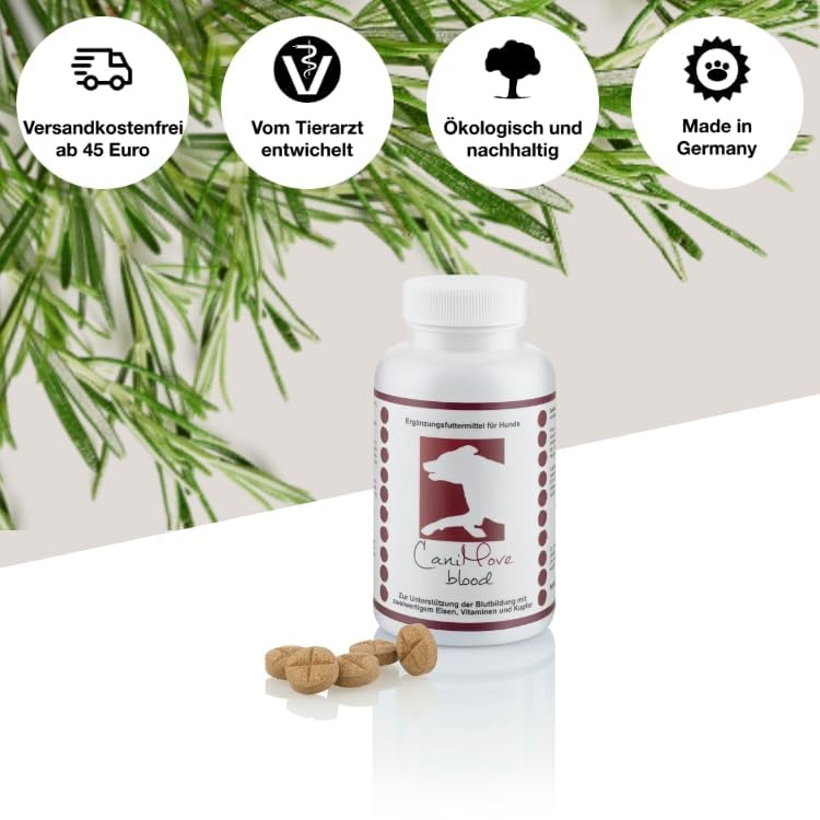 CaniMove Dreierpack | Blood (3 x 100) - Zur Unterstützung der Blutbildung und Eisen-Versorgung von Hunden und Katzen | Mit Eisen, Kupfer, Vitamin A, Vitamin C, Folsäure, B12