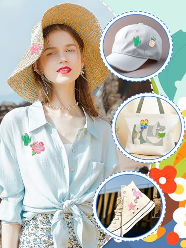 Image of JUNEBRUSHS 28PCS Summer Enamel Pins Cute Hawaiian Beach Brooch Pins for Summer Beach Theme Birthday Party Classroom Favor Supplies Exchange Gift Clothes Hat Accessories