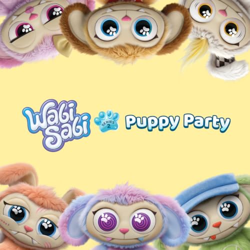 Image of WabiSabi Puppy Party Blind Box by Relatable - Drop Collectible Blind Box Figures Plush Keychain, Desk Accessories and Back to School Gifts for Kids and Collectors - Includes 1 Mystery Plush Bag Charm