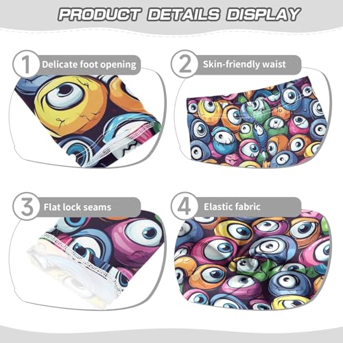 ZZKKO Girls Leggings Colorful Eyeballs Toddler Girls Clothes Leggings for Girls Toddler Girls Leggings 3-4T3