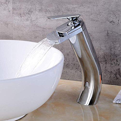 Factory Direct Wide Mouth Single Hole Copper Basin Waterfall Faucet Bathroom washbasin Waterfall and Cold Water Faucet