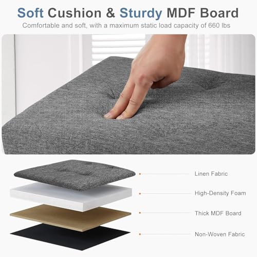 Stylish Storage Ottoman Bench with Padded Seat - Image 5