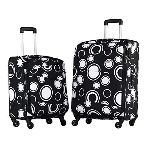 Image of Timus Indigo Spinner Black 4 Wheel Set of 2 55 & 65cm /20 inch & 24 inch cm Strolley Suitcase for Travel Expandable bags with inbuilt combination lock /best waterproof travel bag for men /cabin /check-in luggage