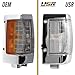 USR 90-97 Hardbody Pickup Corner Light – CLEAR Corner Lamps (Left + Right) Pair - Compatible with 1990-1997 Nissan Pick Up Hardbody Truck All Models (CLEAR CORNER LAMPS w/SOCKETS & BULBS - Plug&Play)