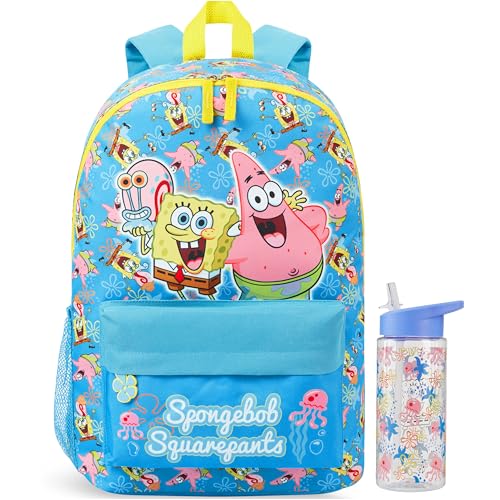 Get Trend SpongeBob SquarePants Boys Backpack and Water Bottle 2 Pc Set