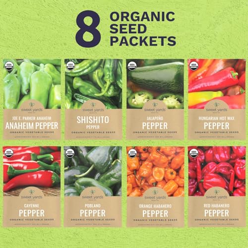 Organic Hot Pepper Seeds Variety Pack - 8 Individual Packs - 2026 Season - Habanero, Jalapeno, Cayenne, Anaheim and More! for Indoor & Outdoor Planting (Non-GMO, Certified Organic) - Image 2
