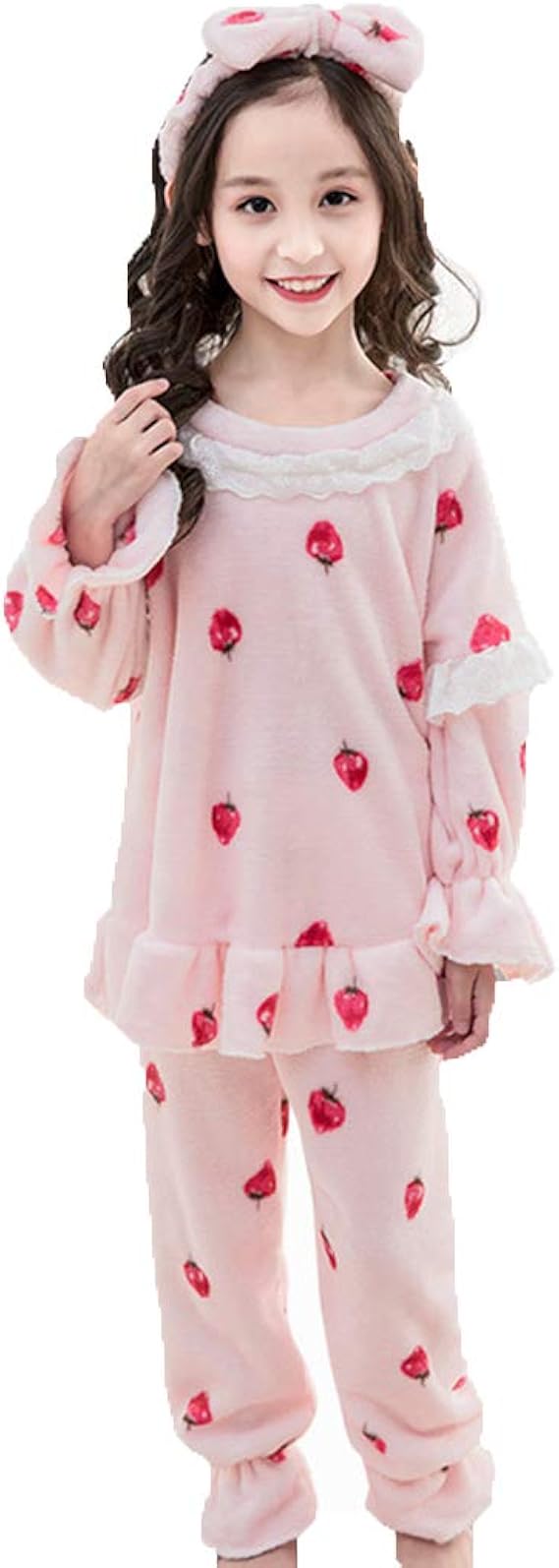 Amazon Yosiya キッズ パジャマ 女の子 秋冬服 もこもこ ふわふわ 長袖 100 160cm 上下セット 可愛い 暖かい 厚手 ソフト ネグリジェ ルームウェア 普段着 部屋着 寝間着 子供パジャマ 子供服 パジャマ 通販