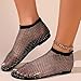 Yoeuxet Ultra Comfortable Mesh Flats for Women Fishnet Sandals Low Heel Slip on Rhinestone Shoes (6, Black)