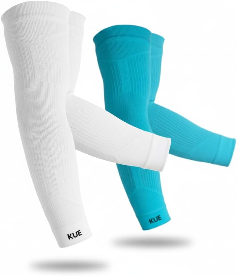 Compression Arm Sleeves for Men Women | Improves Blood Circulation Joint Pain Relief | UV Sun Protection Cooling Sports for Running, Cricket, Gym, Cycling, Biking (Grey, L/XL, 2 Pair)