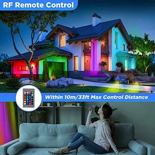 Houkiper Rgb Outdoor Spotlight Led Lawn Flood Light Stake, 6W Outdoor Color Changing Landscape Lighting Fixture, Waterproof Ac Electric Landscaping Spot Light For Yard Garden Driveway Pathway Garden #TOP1