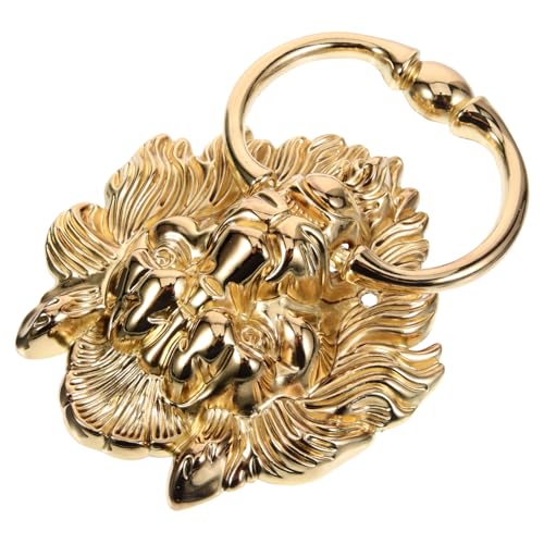 TEHAUX Manija de Puerta de Zinc con Cabeza de León Vintage Tirador Resistente y Decorativo para Puerta Exterior Acabado Pintura Metálica Estilo Clásico Chino para Entrada Principal