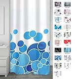 RIDDER 403073 Duschvorhang Textil ca. 180 x 200 cm, Kani blau