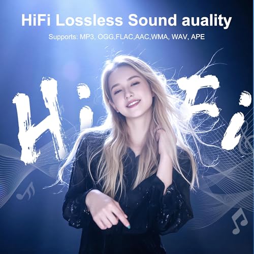 Image of SWOFY 128GB MP3 Player with Bluetooth 5.4, M4 Music Player with 2.4 inch Touch Screen, Portable HiFi Lossless Sound with FM Radio, E-Book, Voice Recording, for Travel, Gym, Hiking, Sports Running