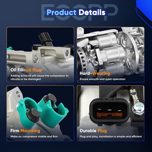 Image of ECCPP AC Compressor 2018-2019 for Hyundai Accent for Kia Rio 1.6L | Fast Cooling AC Compressor with Clutch