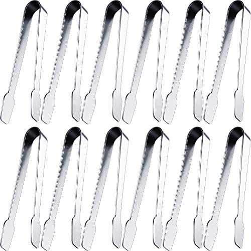 12 Pieces Sugar Tongs Ice Tongs Stainless Steel Mini Serving Tongs Appetizers Tongs
