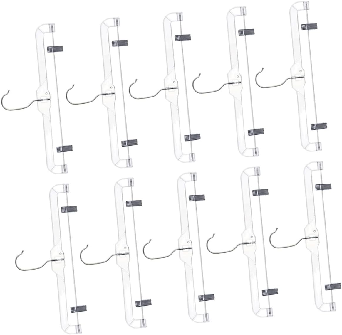 10Pcs Skirt Hanger with Clips Space Saving Pants Hangers for Clothes Display Rotating Hook Non Slip Grip Multi Functional Design