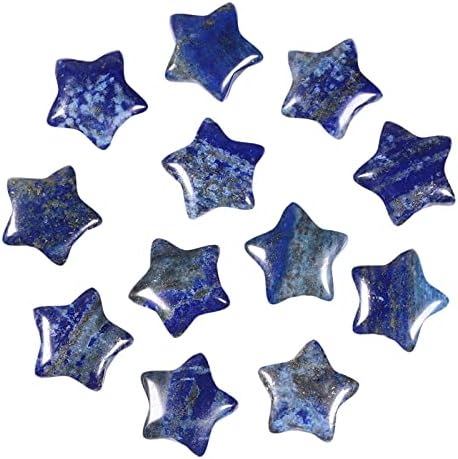 Nupuyai 12pcs Various Stones Mini Crystals Star Palm Worry Stone Set, Energy Carved Pocket Stone for Chakra Healing Home Office Decor 1.5cm