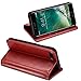 ProCase iPhone 8 Plus 7 Plus Genuine Leather Case, Wallet Folding Flip Case with Kickstand Card Slots Magnetic Closure Protective Cover for Apple iPhone 8 Plus/iPhone 7 Plus -Red