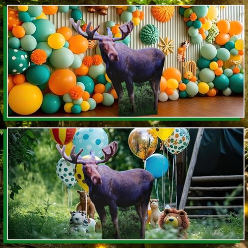 Image of Geelin 5ft Moose Cardboard Cutout Standup Safari Jungle Party Photo Prop