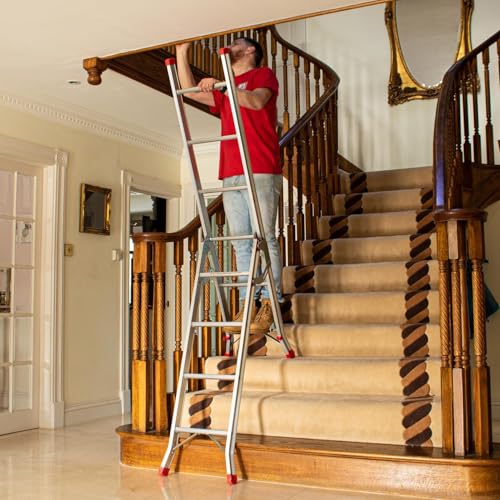 BPS 3 Way Combination Ladder | Extension Ladder | 95kg Weight Rating | Anti Slip Extendable Foldable