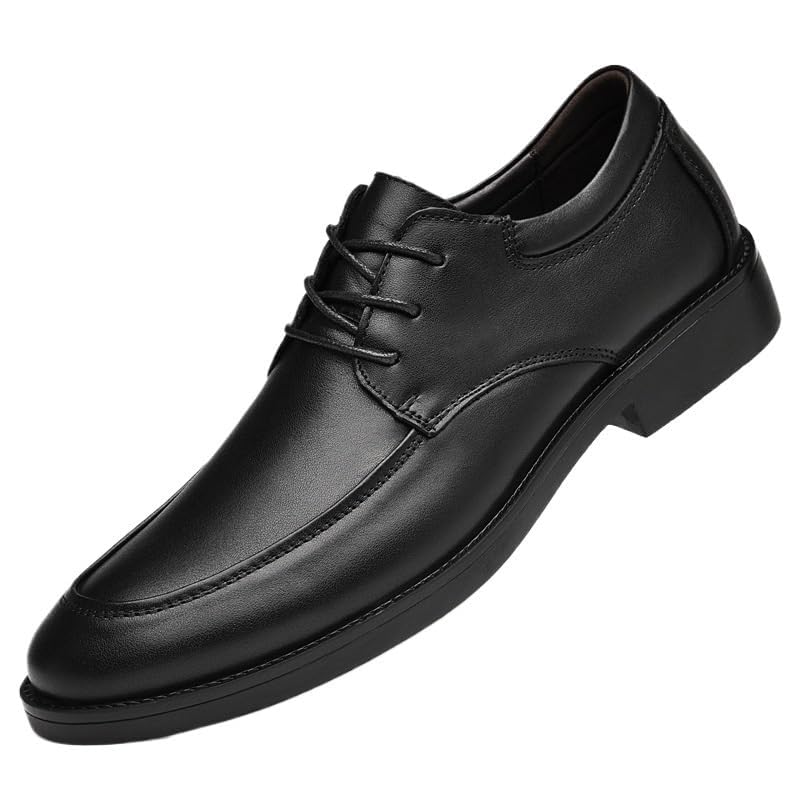 Men Leather Wedding Dress Shoes Oxford Pointed Toe Business Lace Up Office Classic Brogue Fashion Shoes Casual Formal