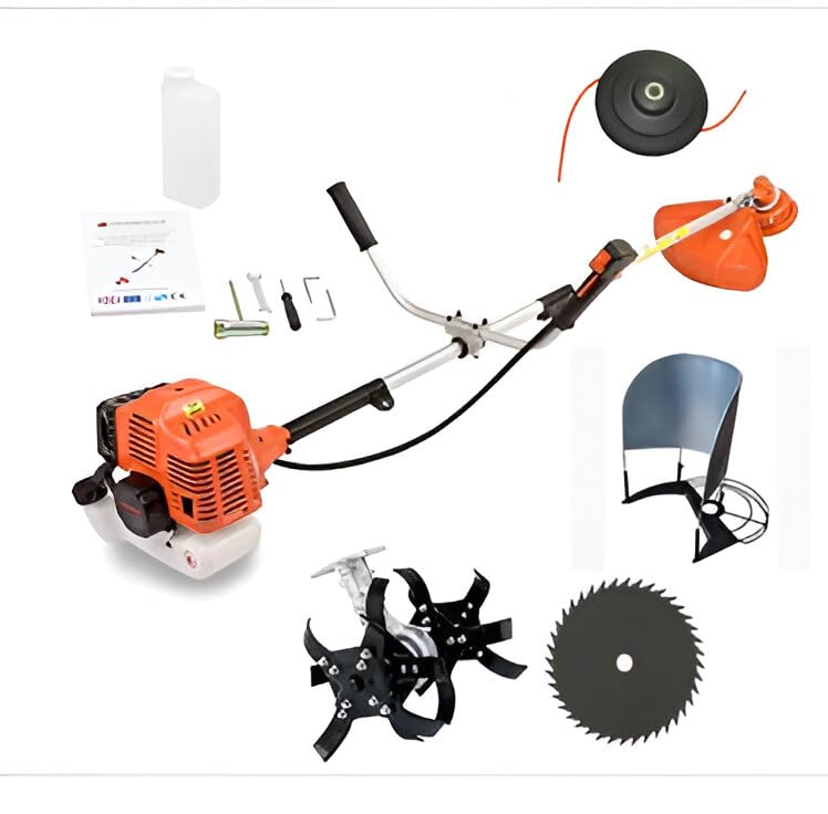 Gas-Powered Brush Cutter and Grass Trimmer with 4-in-1 Attachments | Petrol Engine, Multi-Attachment Kit, Saw Blade Included, Tilling Blade, String Trimmer Head-picture-38