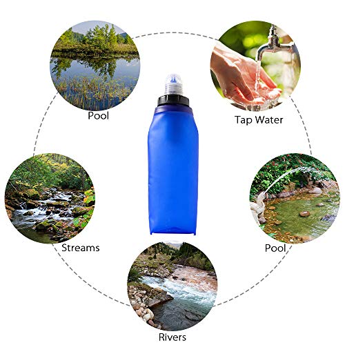 Garrafa, Andoer Frasco flexível flexível dobrável Saco de filtro de água Bexiga Garrafa de filtração