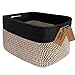 COMFY-HOMI Cotton Rope Square Basket With Handles for Shelves|Dog Toy Basket Bin and Storage|Baby Basket for Gift|Shoe Basket for Organizing|NEW 13.5