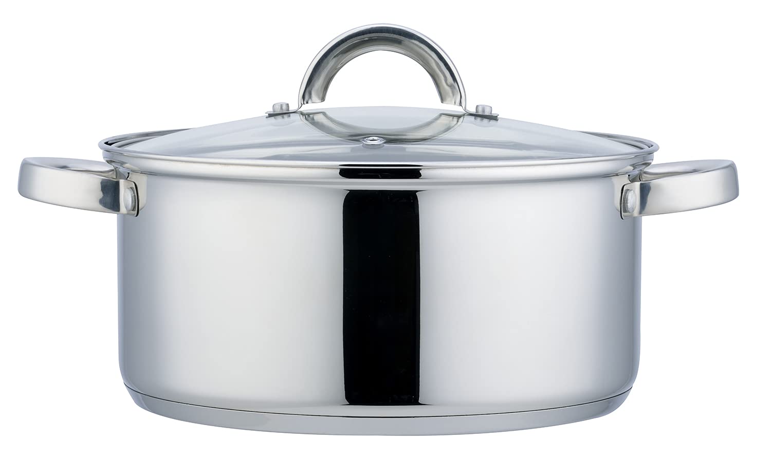 Bastilipo - Suiza 7 inox - Set Batería de cocina 7 piezas de acero inoxidable AISI 430 con tapas de cristal templado con válvula - Apto para cocinas de gas, eléctrica, vitrocerámica e inducción