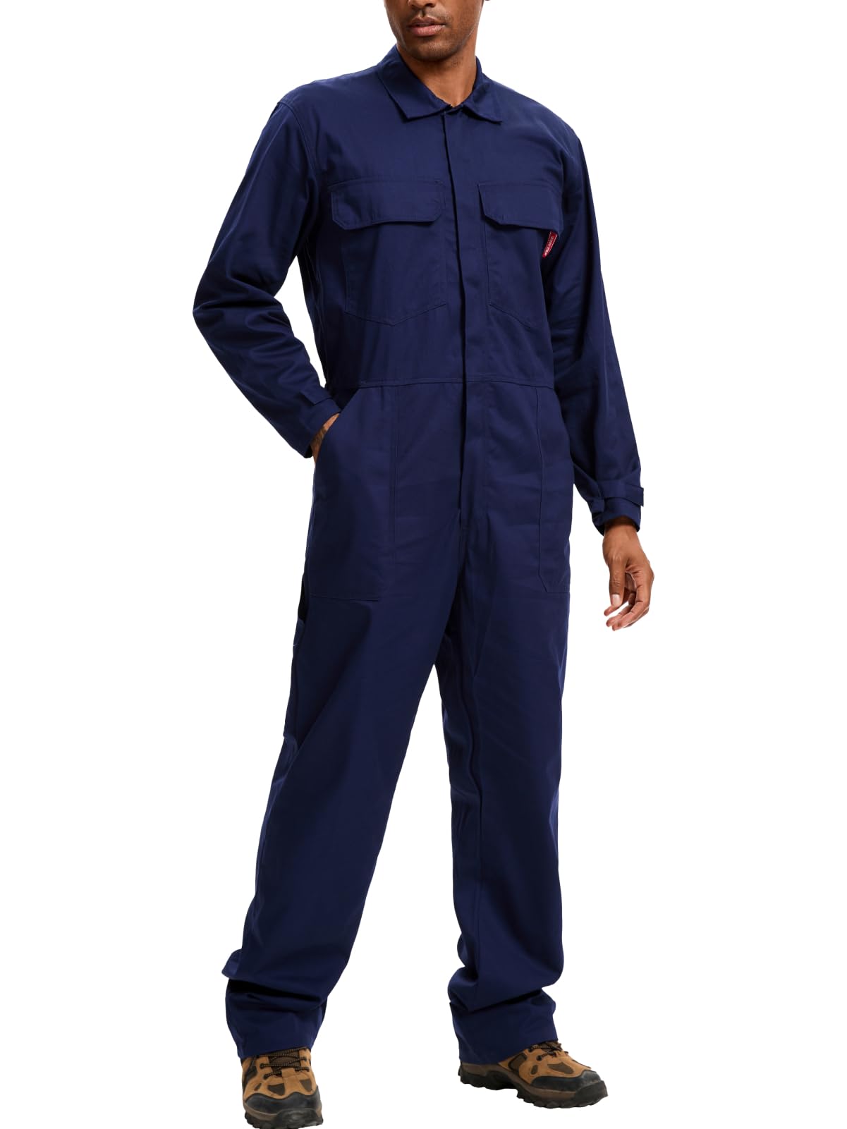 WORK IDEA Men's Coveralls Long Sleeve Workwear Jumpsuit Multi Pockets | Cotton Twill Util…