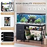 WARCAT 55-75 Gallon Aquarium Stand, Fish Tank Stand, Support up to 1200 lbs, 52" L x 19.68" W Tabletop, Built-In Power Outlet, Dual Storage Cabinets and Shelves (Black) - Image 3