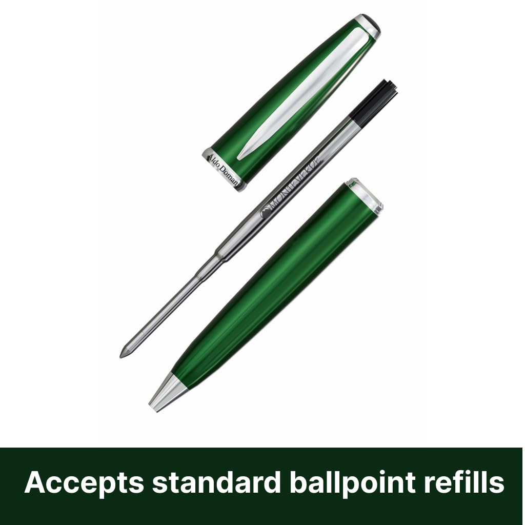 Monteverde Penna a sfera USA Aldo Domani, verde – squisita penna di lusso per uomini e donne – perfetta per ufficio, lavoro, scuola, regali, diario, autografi
