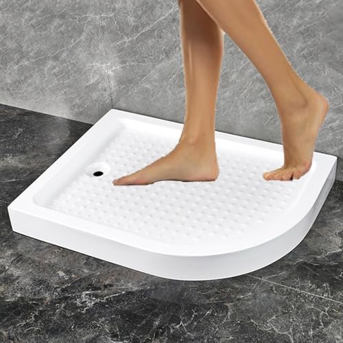 Bandeja de ducha, base de ducha cuadrante con trampa de residuos, material acrílico fácil de limpiar para mejoras del hogar/contratista