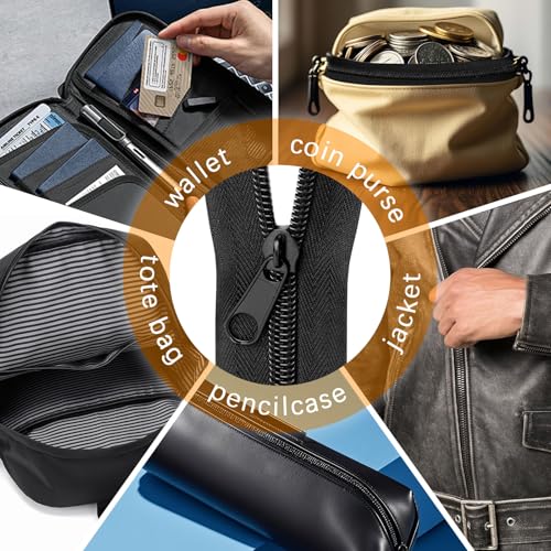 10 Yards Nylon Coil Zippers by The Yards, #5 Bulk Zippers with 20 Pcs Zipper Sliders, Zipper Replacement for DIY Sewing Craft Bags, Black