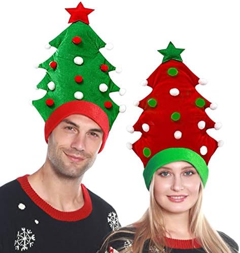 2 Pack Plush Christmas Tree Hats Santa 