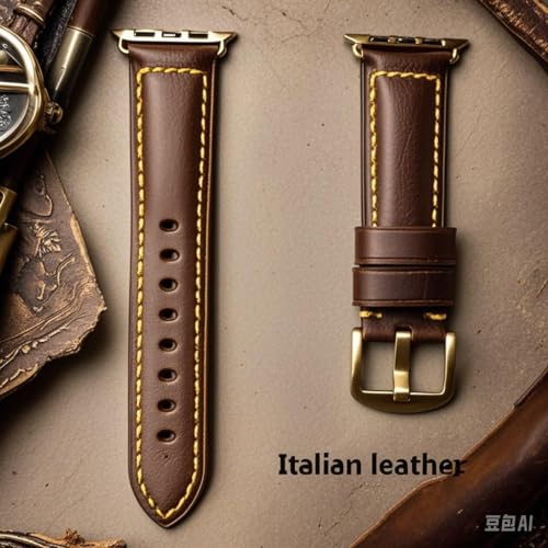 Image of HUAFIY Compatible for Apple Watch Bands 42mm 44mm45mm46mm 49mm 38mm 40mm41mm, Genuine Leather Band Strap for iWatch Series 11 /10 /9 /8,7,6,5,4,3,2,1, Ultra3 2 1