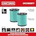 CRAFTSMAN CMXZVBE38777 Genuine HEPA Media Wet Dry Vac Replacement Vacuum Filter for Most 5 to 20 Gallon CRAFTSMAN Shop Vacuums, Easy Installation and Traps Allergens, 2-Pack
