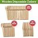 Wooden Cutlery Set 100 Forks 50 Spoons and 50 Knives Biodegradable Flatware Wood Utensils Disposable Wedding Dinnerware Eco Friendly Kids Eating Flatware For Party Serving Compostable Birch Silverware